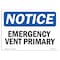 Signmission OSHA Notice, 3.5" Height, Emergency Vent Primary Sign, 5" X 3.5", Landscape OS-NS-D-35-L-11929 - alternate 1